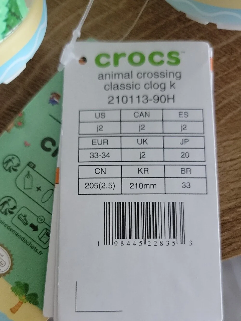 CROCS Kids Green Animal Crossing Clog Sandals with Blue Strap